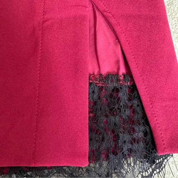 NWT Commense Red Whimsigoth black laceMini Skirt with Gold flower Buttons Medium - Picture 4 of 9